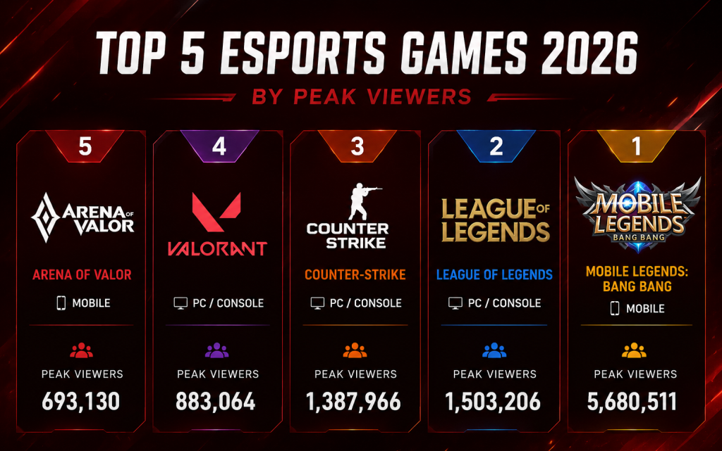 Esports Games Phổ Biến Nhất